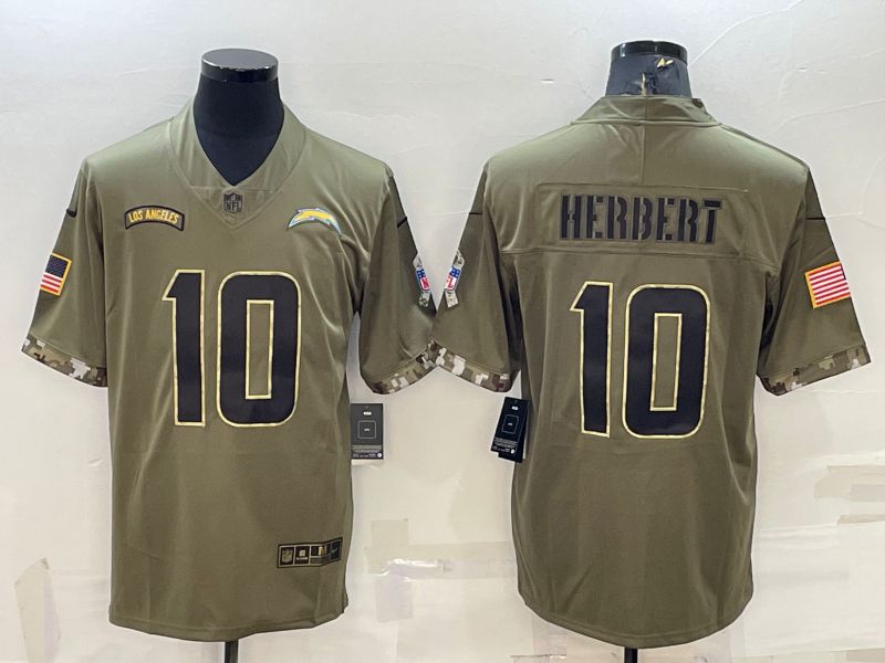 Men Los Angeles Chargers 10 Herbert Green 2022 Vapor Untouchable Limited Nike NFL Jersey